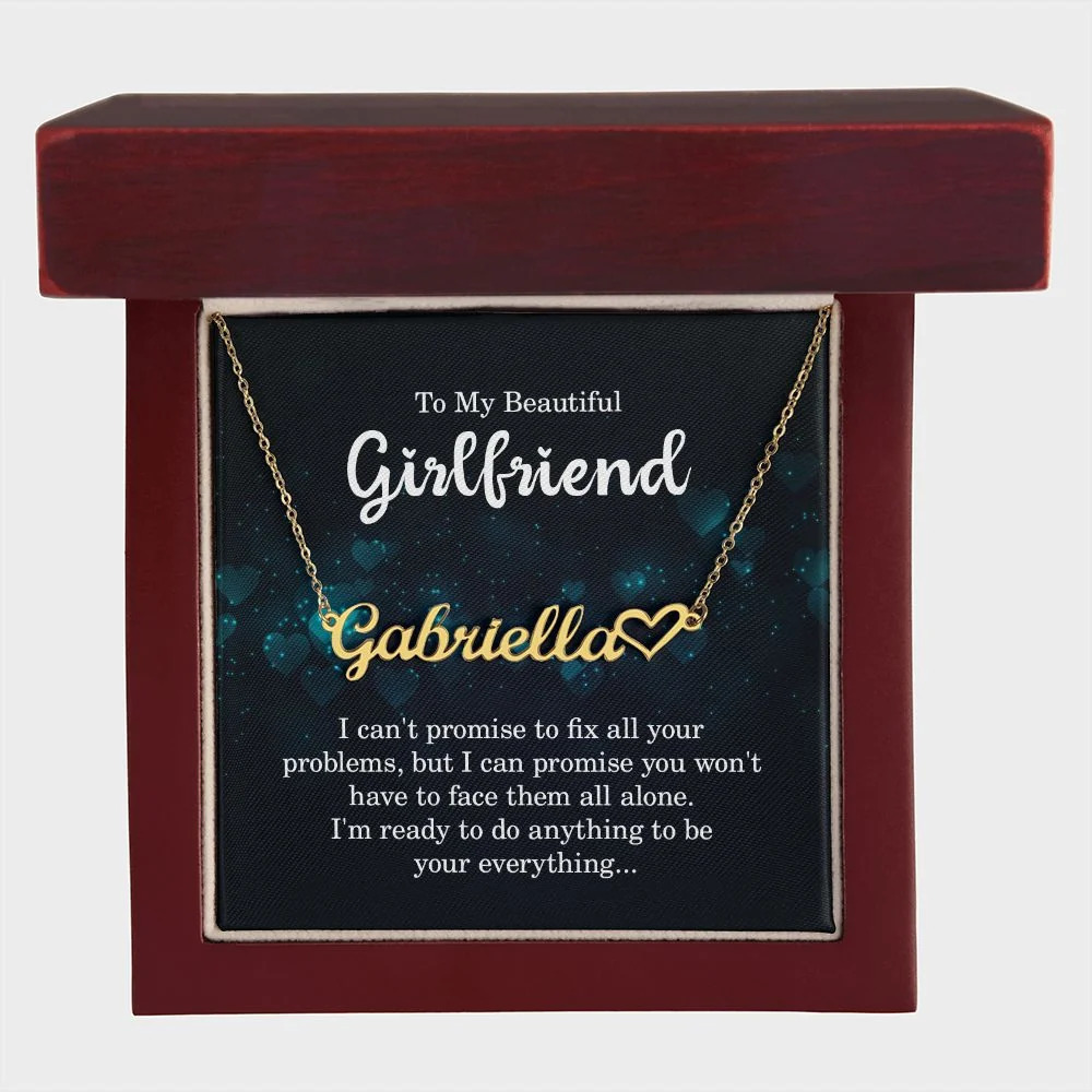 I Can't Promise to Fix Personalized Gold Tone Heart Name Necklace Custom Gift